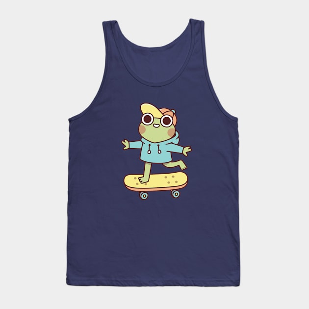 Cute Skateboarding Frog Tank Top by rustydoodle